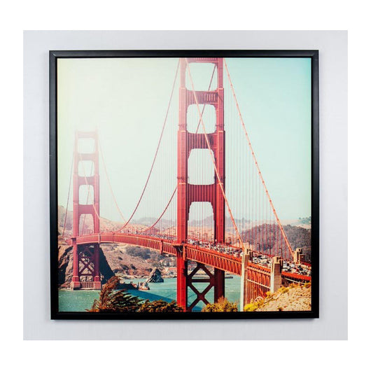 Set di 4 Stampe Su Tela Con Cornice Nera Red Bridge 80x80