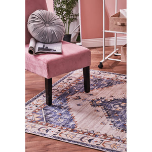 Set di 4 Tappeti In Poliestere Karim 60x110 Cm Multicolor