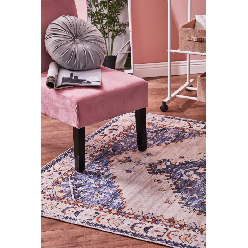 Set di 4 Tappeti In Poliestere Karim 60x110 Cm Multicolor