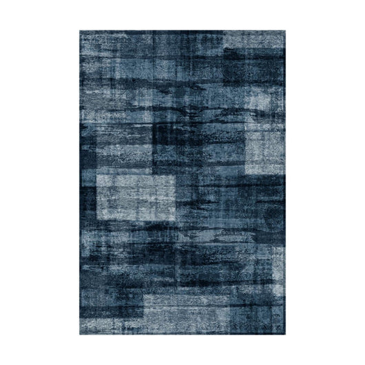 Set di 4 Tappeti In Poliestere Nowell 100x150 Cm Blu