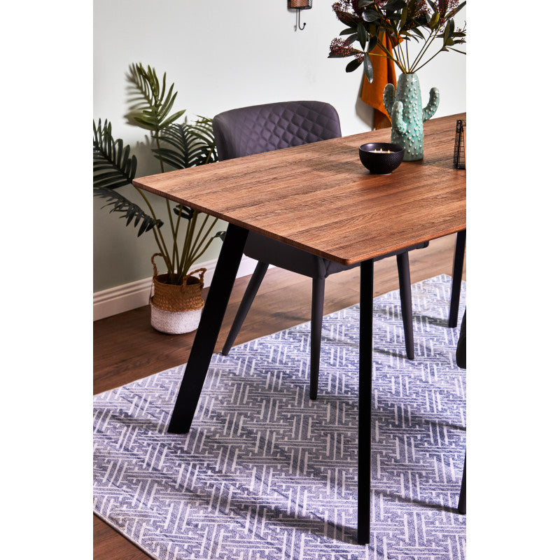 Set di 4 Tappeti In Poliestere Randall 60x110 Cm Grigio