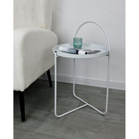 Set di 4 Tavolini Arky 41x41x66cm In Metallo Bianco