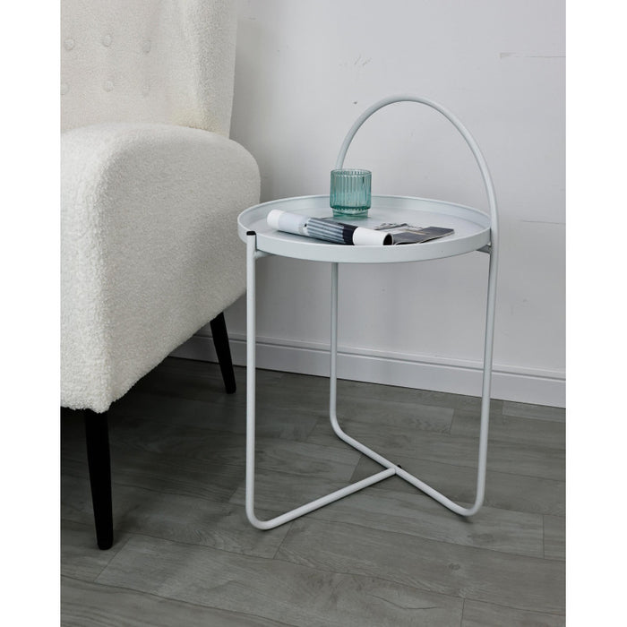 Set di 4 Tavolini Arky 41x41x66cm In Metallo Bianco