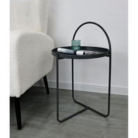 Set di 4 Tavolini Arky 41x41x66cm In Metallo Grigio Scuro