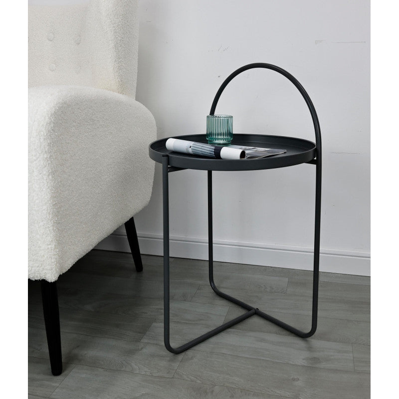 Set di 4 Tavolini Arky 41x41x66cm In Metallo Grigio Scuro