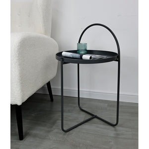 Set di 4 Tavolini Arky 41x41x66cm In Metallo Grigio Scuro