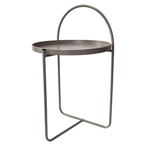 Set di 4 Tavolini Arky 41x41x66cm In Metallo Tortora