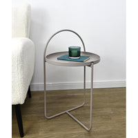 Set di 4 Tavolini Arky 41x41x66cm In Metallo Tortora