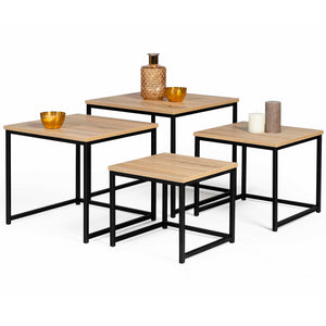 IDMarket - Set di 4 tavolini di design industriale DETROIT 35/40/45/50