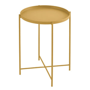 Set di 4 Tavolini Frosty Ocra Opaco ø37xh50 Cm