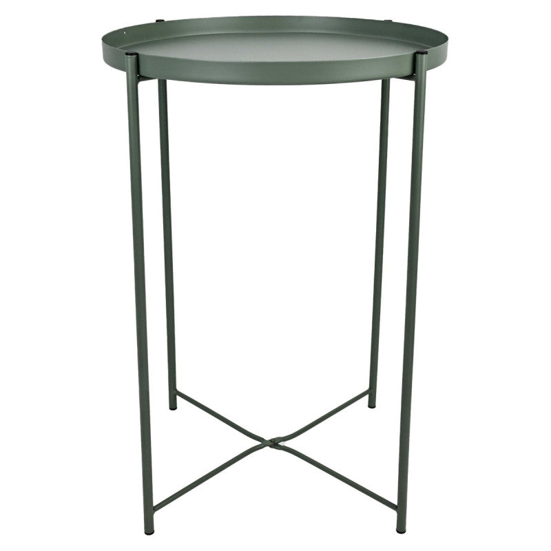 Set di 4 Tavolini Frosty Verde Scuro Opaco ø37xh50 Cm