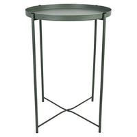 Set di 4 Tavolini Frosty Verde Scuro Opaco ø37xh50 Cm