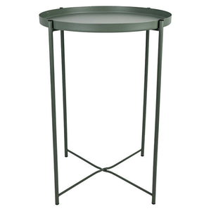 Set di 4 Tavolini Frosty Verde Scuro Opaco ø37xh50 Cm