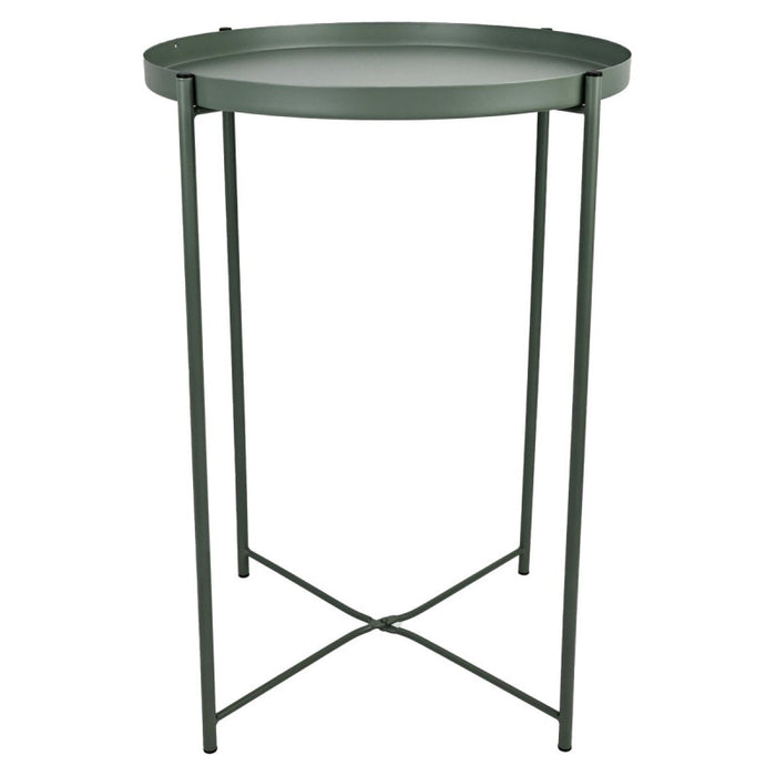 Set di 4 Tavolini Frosty Verde Scuro Opaco ø37xh50 Cm