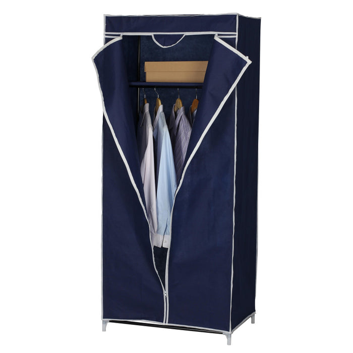 Set di 5 Armadi In Tessuto Tnt Con Ripiano 70x45x160 Cm Blu