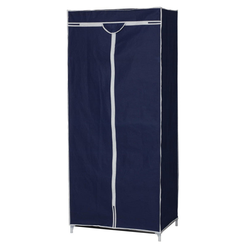 Set di 5 Armadi In Tessuto Tnt Con Ripiano 70x45x160 Cm Blu