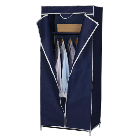 Set di 5 Armadi In Tessuto Tnt Con Ripiano 70x45x160 Cm Blu