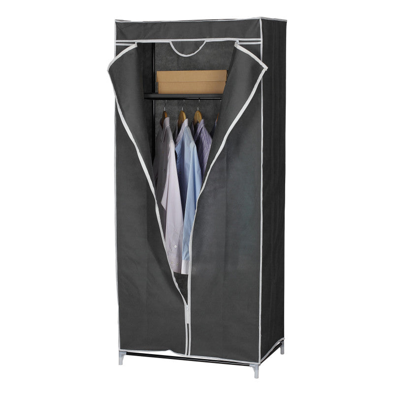 Set di 5 Armadi In Tessuto Tnt Con Ripiano 70x45x160 Cm Grigio