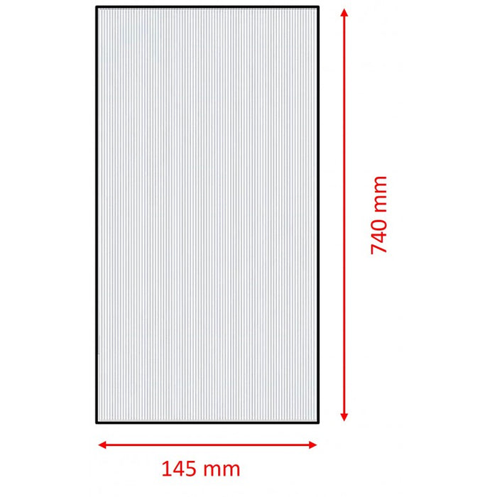 Set di 5 lastre policarbonato alveolare spessore 6 mm 74 x 14.5 cm Trasparente