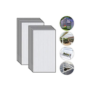 Set di 5 lastre policarbonato alveolare spessore 6 mm 74 x 14.5 cm Trasparente