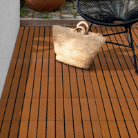 IDMarket - Set di 5 piastrelle per decking in legno composito WODHY con effetto teak