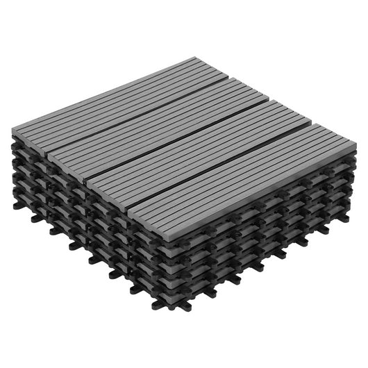 IDMarket - Set di 5 piastrelle per decking WODHY grigio legno composito