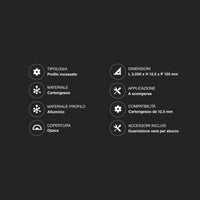 Set di 5 Profili LED da 2 Metri Integrati nel Cartongesso - Adatti a Strisce LED fino a 12,4mm