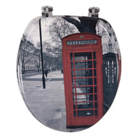 Set di 5 Sedili Wc In Mdf Con Decoro Su 3 Lati London