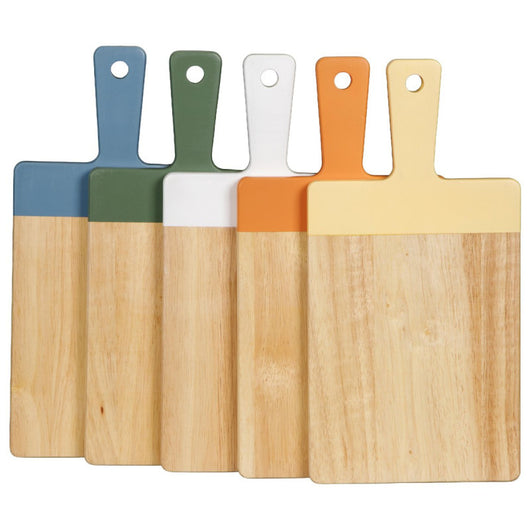 Set di 5 Taglieri In Legno Manico Colori Assortiti 32*16