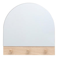 Set di 6 Appendiabiti/specchio Da Parete Con 3 Ganci Arcade 30x30 Naturale