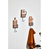 Set di 6 Appendini 1 Gancio Home Kitchen Mdf/metallo Assortiti