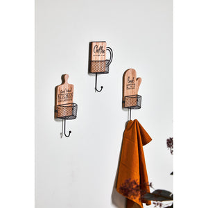 Set di 6 Appendini 1 Gancio Home Kitchen Mdf/metallo Assortiti