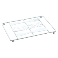 Set di 6 Appoggiapentole Rettangolare Cuisine Bianco 22x15 Cm Filo Metallico