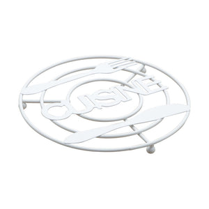 Set di 6 Appoggiapentole Tondo Cusine Bianco Ø 20 Cm Filo Metallico