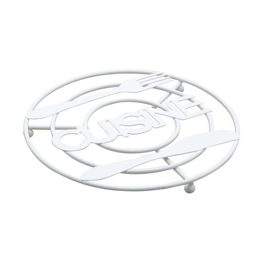 Set di 6 Appoggiapentole Tondo Cusine Bianco Ø 20 Cm Filo Metallico