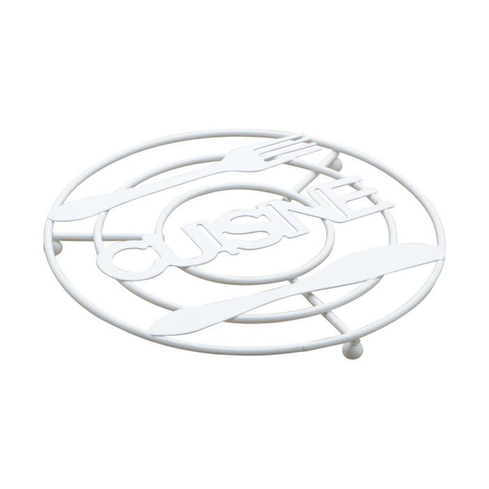 Set di 6 Appoggiapentole Tondo Cusine Bianco Ø 20 Cm Filo Metallico