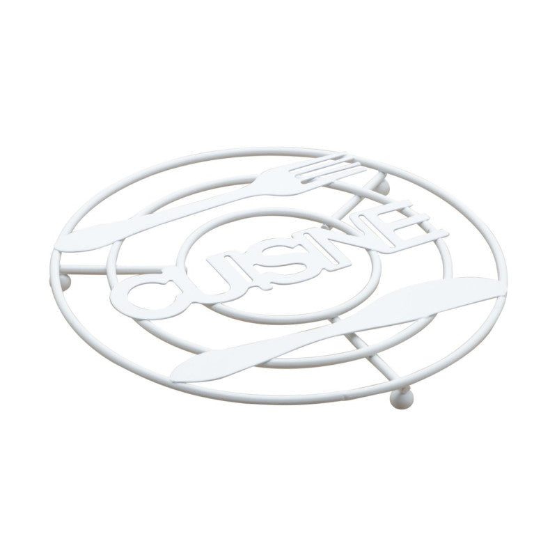 Set di 6 Appoggiapentole Tondo Cusine Bianco Ø 20 Cm Filo Metallico