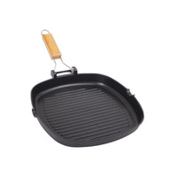 Set di 6 Bistecchiere 28x28 Cm Zephyr Alluminio Pressofuso Con Manico Pieghevole