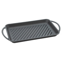 Set di 6 Bistecchiere In Ghisa Rettangolare 39x22 Cm