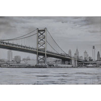 Set di 6 Canvas Con Applicazioni In Metallo Effetto 3d 80x120 Cm Bridge