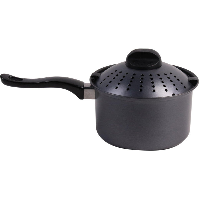 Set di 6 Casseruole 1 Manico Cuoci-scola Ø 18 Cm Carbon Steel Grigio