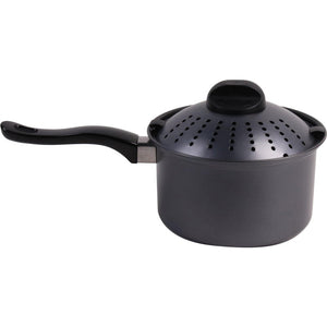 Set di 6 Casseruole 1 Manico Cuoci-scola Ø 18 Cm Carbon Steel Grigio