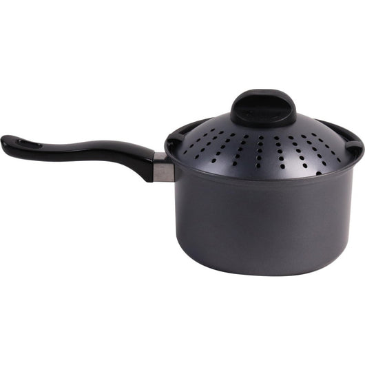 Set di 6 Casseruole 1 Manico Cuoci-scola Ø 18 Cm Carbon Steel Grigio