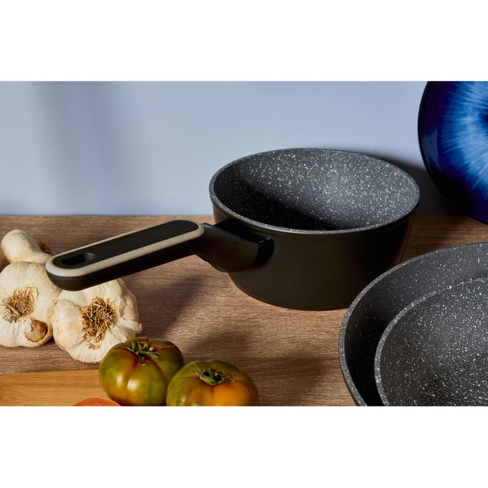 Set di 6 Casseruole Alluminio Forgiato 1m 16 Grit Stone Manico Soft Touch Fondo Induzione