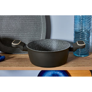 Set di 6 Casseruole Alluminio Forgiato 2m 20 Grit Stone Manico Soft Touch Fondo Induzione