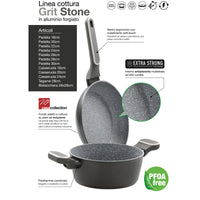 Set di 6 Casseruole Alluminio Forgiato 2m 24 Grit Stone Manico Soft Touch Fondo Induzione