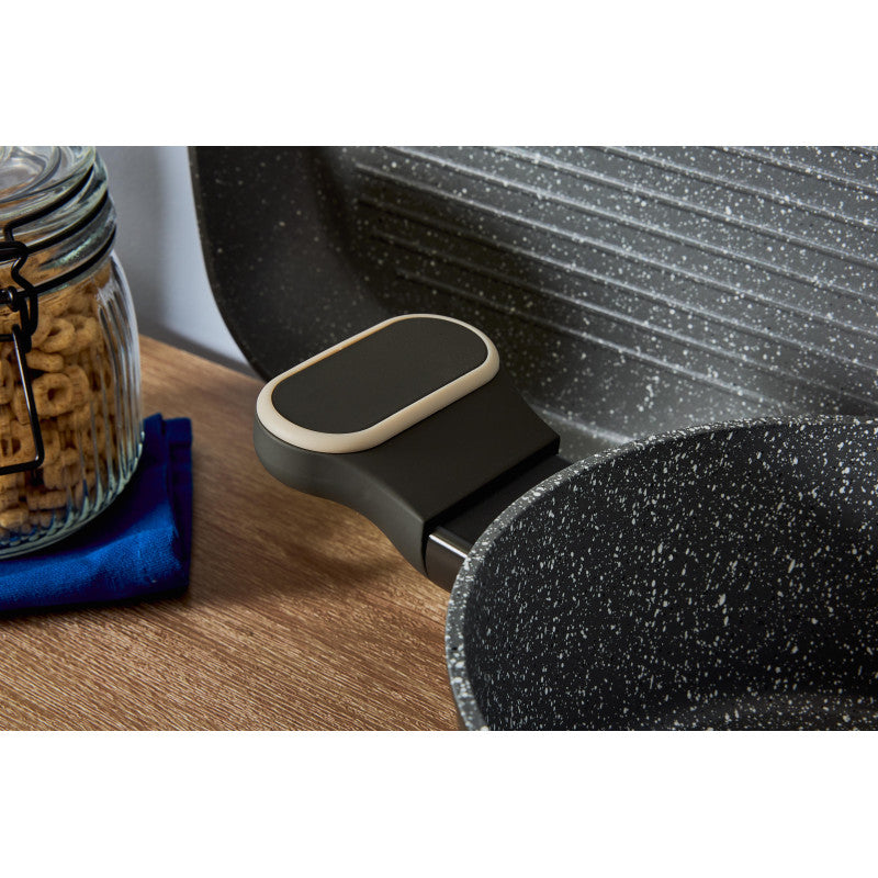 Set di 6 Casseruole Alluminio Forgiato 2m 24 Grit Stone Manico Soft Touch Fondo Induzione