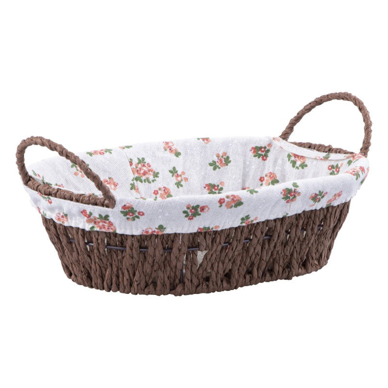 Set di 6 Cestini Ovale 27x20 In Cordoncino Di Carta Anima Metallo Con Ferretto