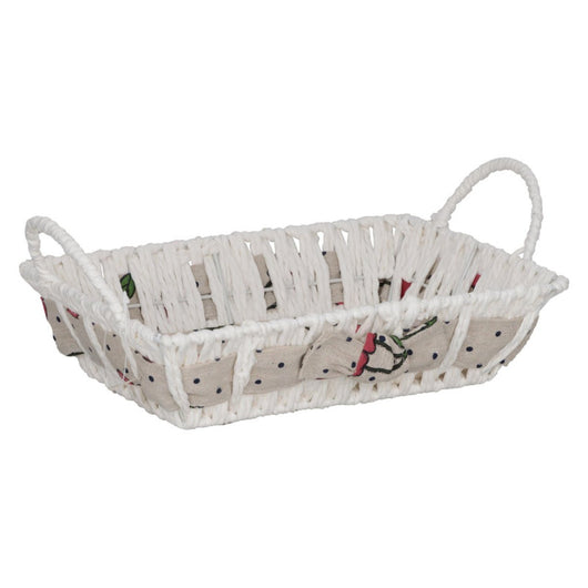 Set di 6 Cestini Rettang 26x19 Cherry In Filo Di Ferro Rivestito In Carta