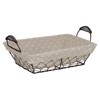 Set di 6 Cestini Rettang 26x19 Pois In Filo Di Ferro